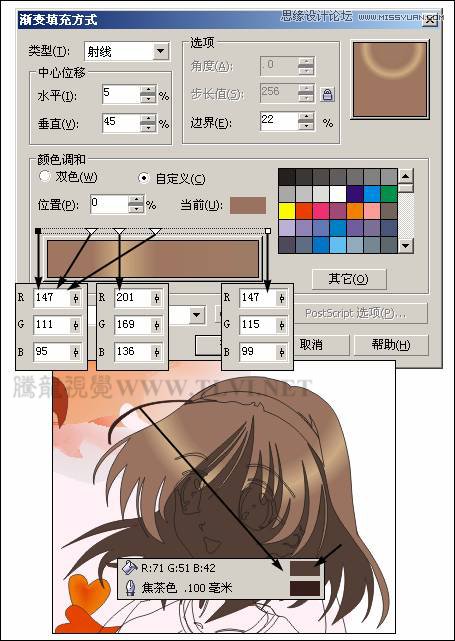 CorelDRAW绘制日式卡通美女教程,破洛洛