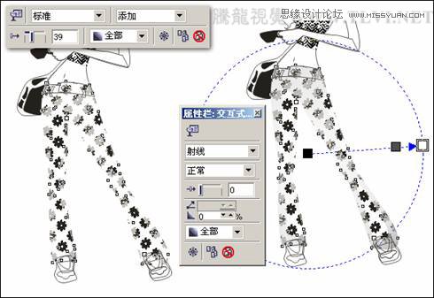 CorelDRAW绘制半调图案背景前的摩登少女,破洛洛