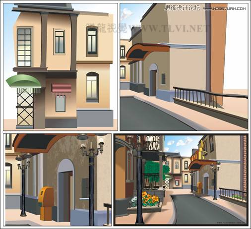 CorelDRAW绘制街道场景教程之欧洲小镇,破洛洛