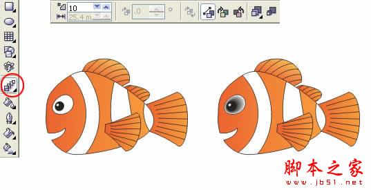Coreldraw绘制小鱼Nemo