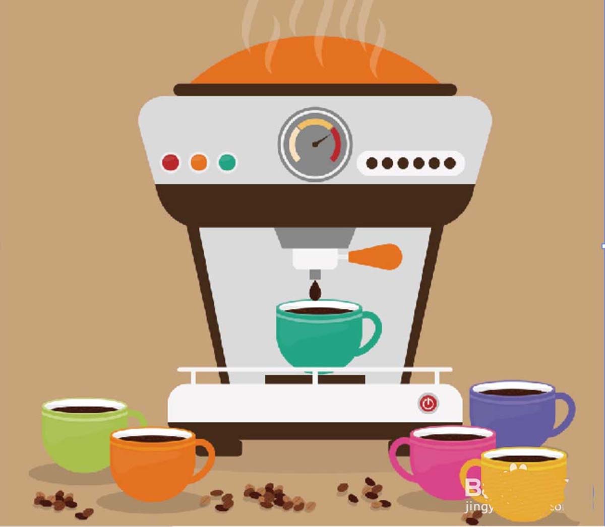 ai怎么设计咖啡机产品宣传图插画? ai画咖啡机产品图的技巧