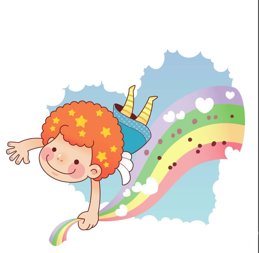 ai怎么手绘抓住彩虹的孩子? ai飞跃彩虹人物插画设计