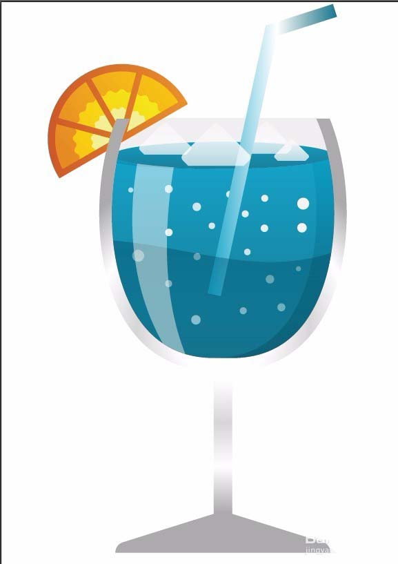 ai怎么设计蓝调饮品矢量图? ai果汁饮品的画法