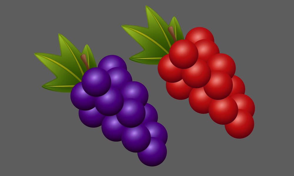 ai怎么设计三维立体的葡萄? ai葡萄矢量图的画法