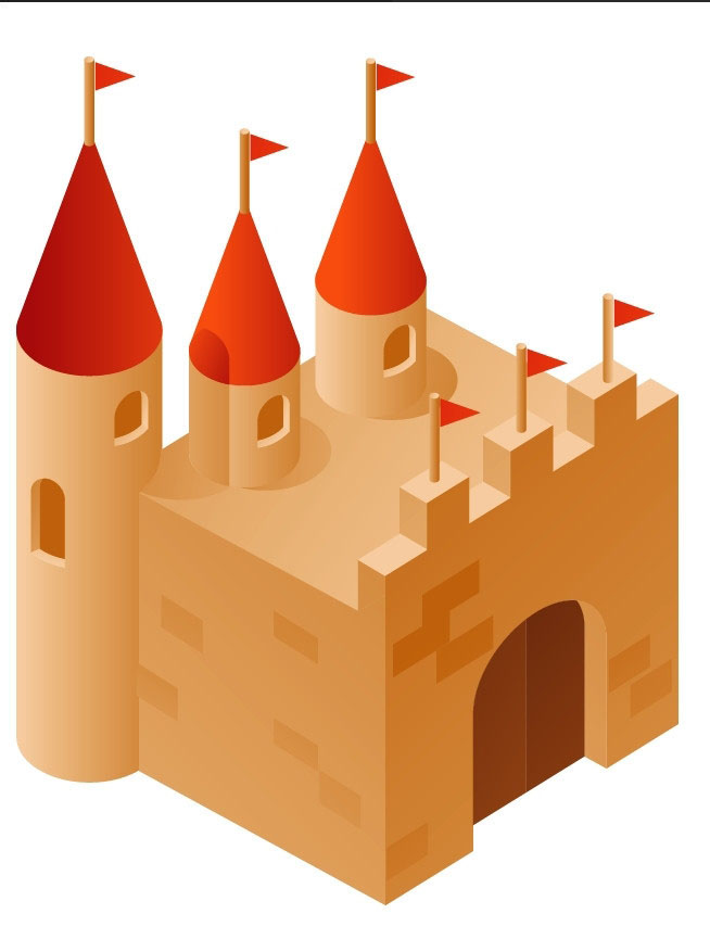 ai怎么设计一幅城堡矢量插画?