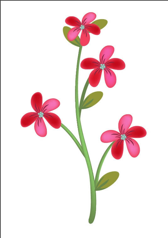 ai怎么绘制一颗可爱的小红花?