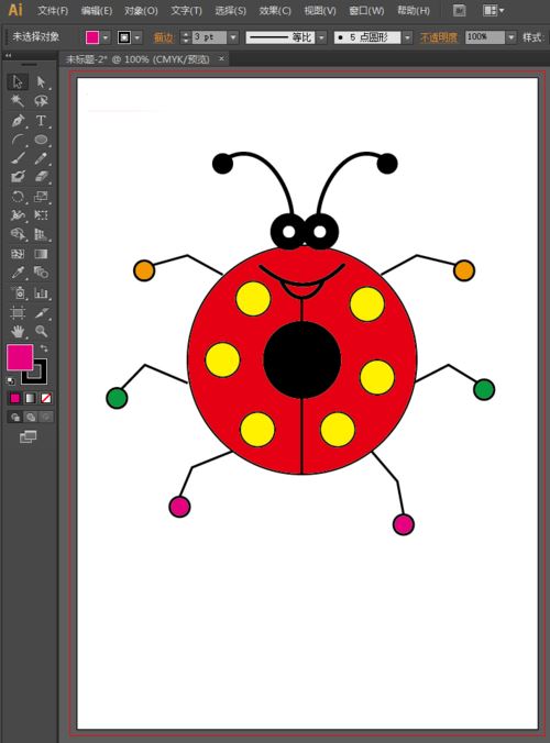 AI绘制一张可爱的瓢虫儿童画教程