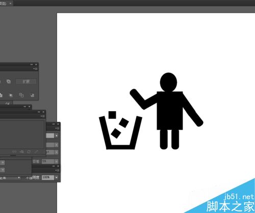 Ai简单绘制垃圾桶的标志