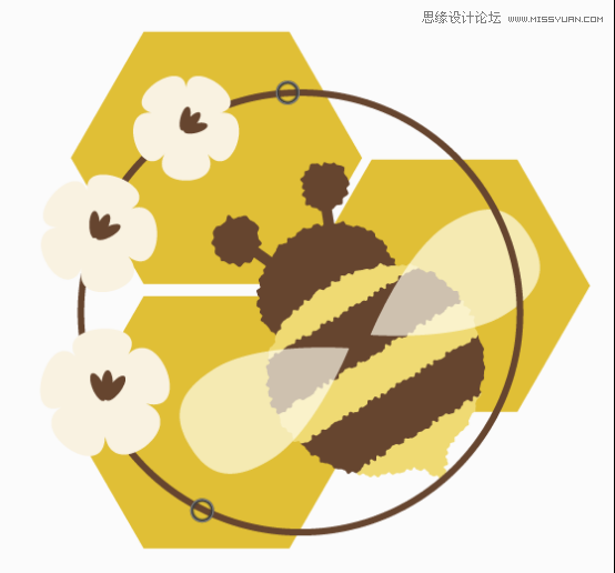 Illustrator绘制抽象风格的小蜜蜂效果,PS教程,思缘教程网