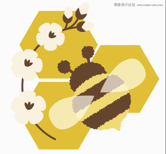 Illustrator绘制抽象风格的小蜜蜂效果,PS教程,思缘教程网