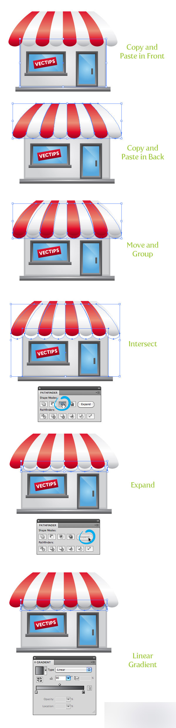 AI绘制一个可爱卡通店面图标 软件云 AI教程