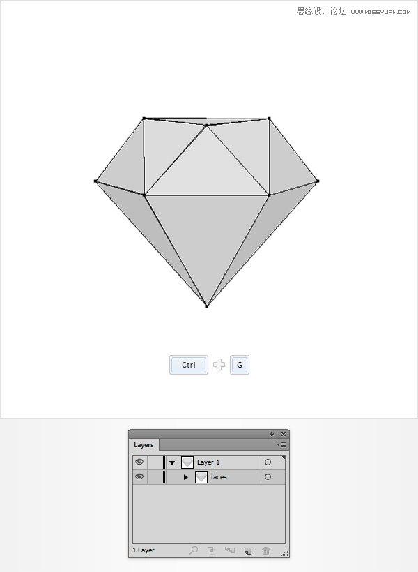 Illustrator绘制立体逼真的钻石图标教程(3),破洛洛