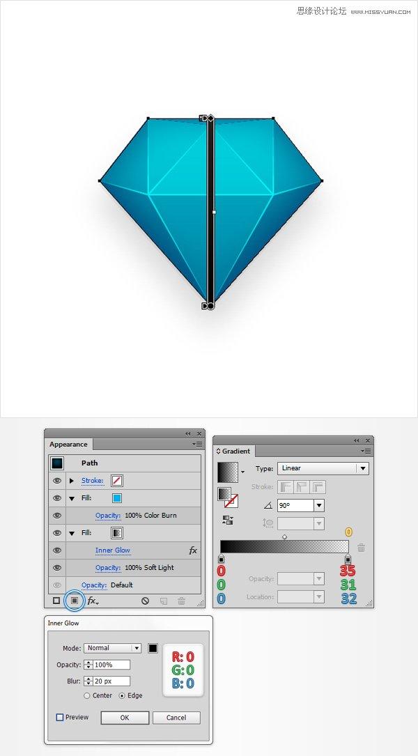 Illustrator绘制立体逼真的钻石图标教程(5),破洛洛