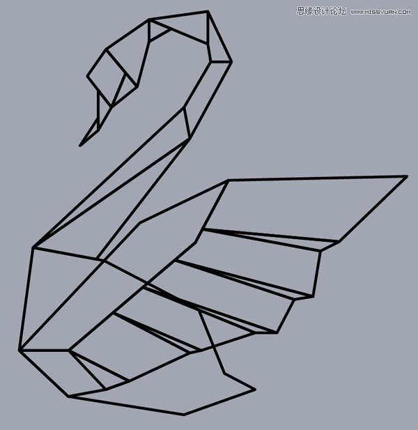 Illustrator绘制折纸风格的天鹅图标教程,PS教程,思缘教程网