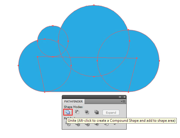 AI绘制玻璃质感云图标 软件云 AI实例教程 glass cloud 05
