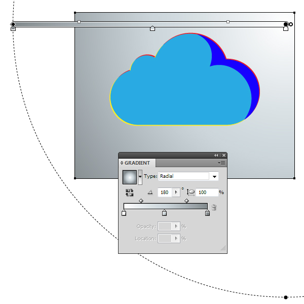 AI绘制玻璃质感云图标 软件云 AI实例教程 glass cloud 15