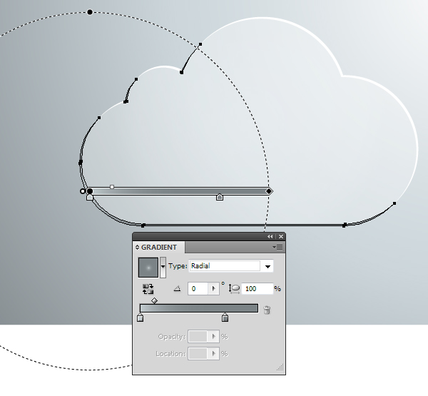 AI绘制玻璃质感云图标 软件云 AI实例教程 glass cloud 19