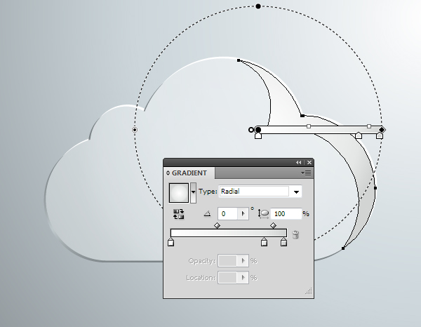 AI绘制玻璃质感云图标 软件云 AI实例教程 glass cloud 20