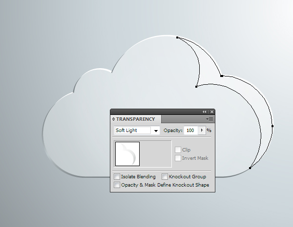 AI绘制玻璃质感云图标 软件云 AI实例教程 glass cloud 21