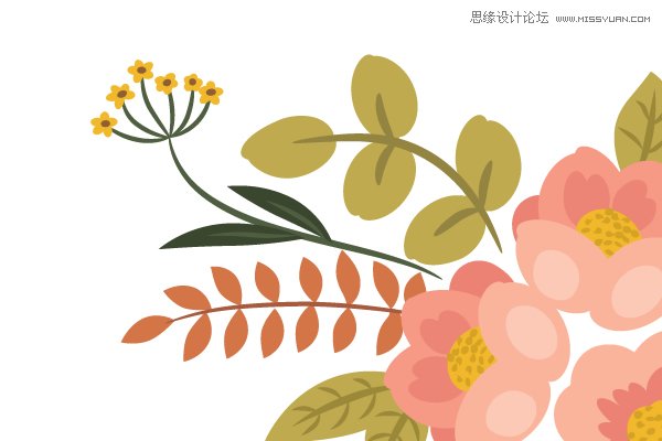 Illustrator绘制复古典雅风格的花朵花藤,PS教程,思缘教程网