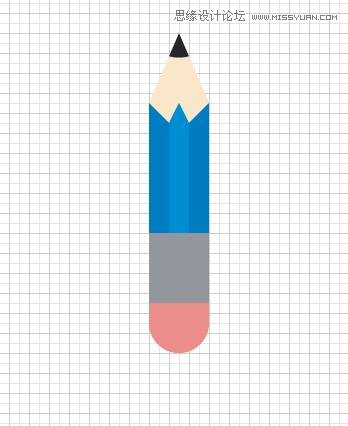 Illustrator使用艺术画笔绘制弯曲的铅笔,破洛洛