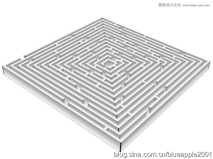 Photoshop制作立体效果的正方形迷宫,破洛洛