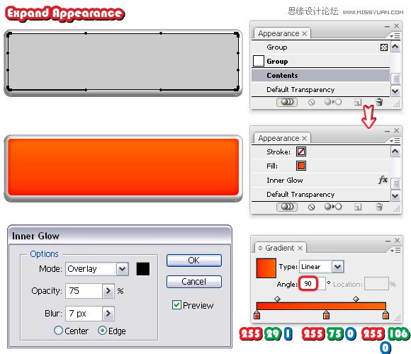 Illustrator实例教程：使用3D效果制作网页按钮,破洛洛