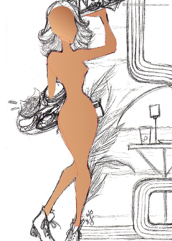 Illustrator绘制70年代的餐馆矢量插画教程,破洛洛