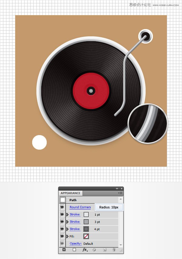 Illustrator创建立体风格的黑胶唱机图标,破洛洛
