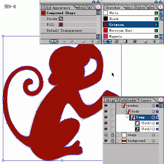Illustrator设计红色风格的猴年贺卡教程(2),破洛洛