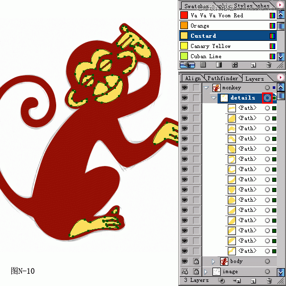 Illustrator设计红色风格的猴年贺卡教程(2),破洛洛