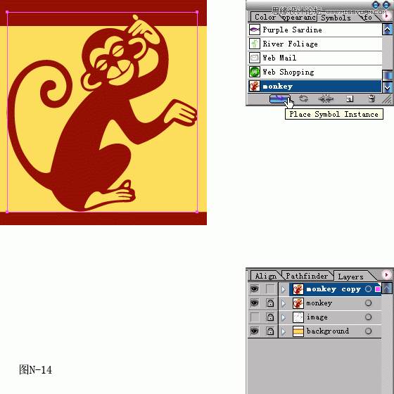 Illustrator设计红色风格的猴年贺卡教程(3),破洛洛