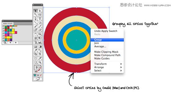 Illustrator绘制漂亮彩色的时尚圆圈