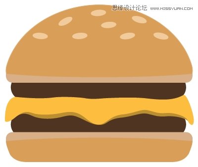 Illustrator设计时尚简洁风格的汉堡包图标,