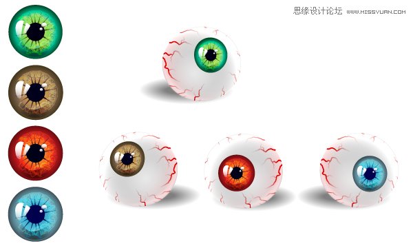 Illustrator制作万圣节带血丝的恐怖眼球
