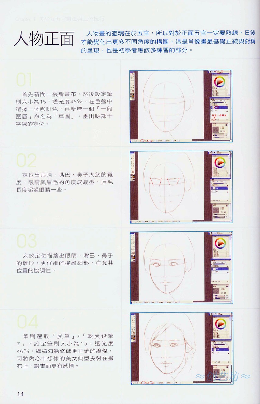 Painter人物正面绘画技巧介绍