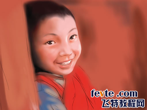 painter绘制可爱的藏族小男孩 软件云 painter教程