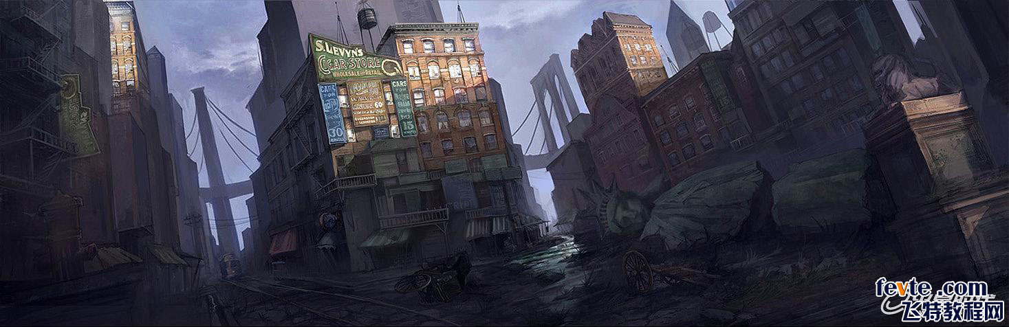 painter结合Photoshop绘制一座失落的城市