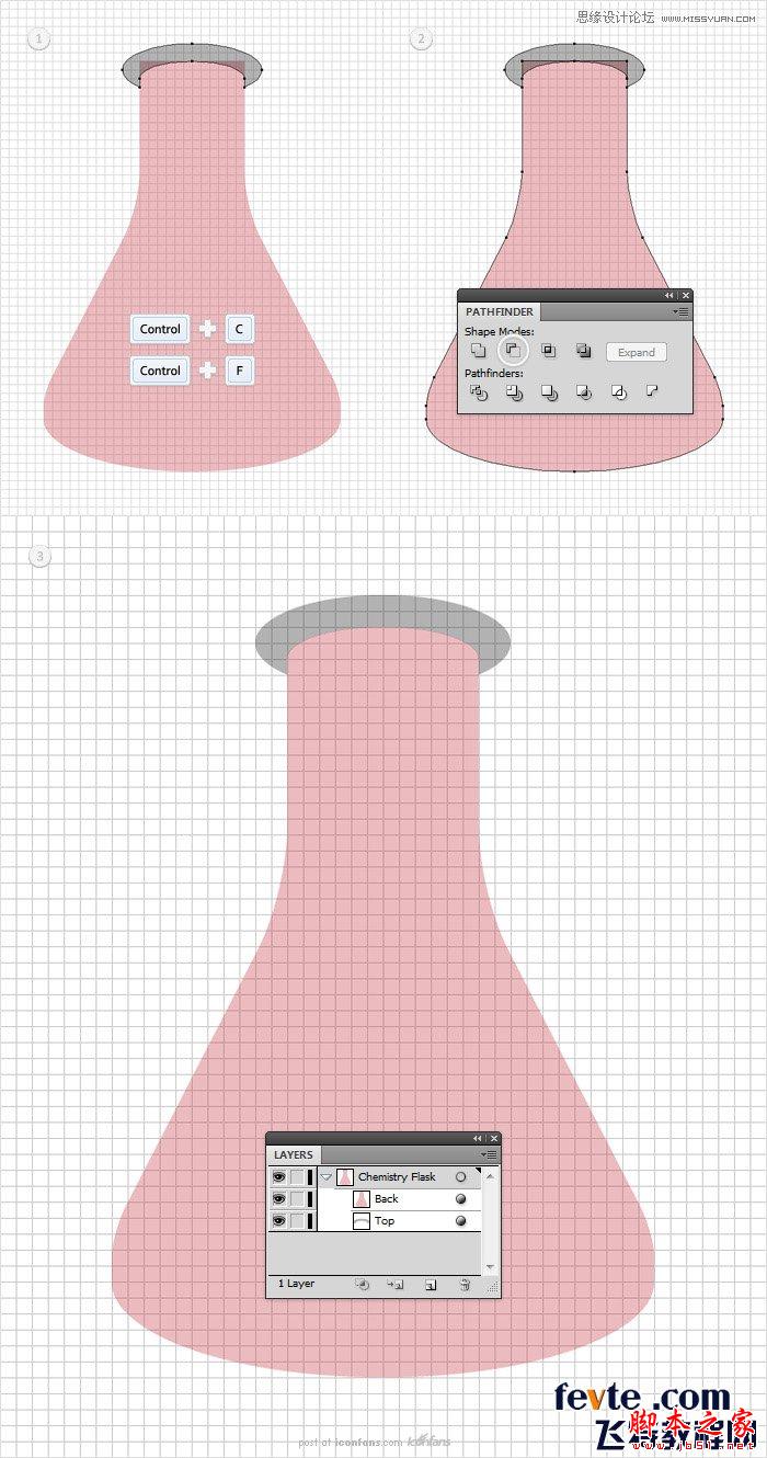 Illustrator制作透明效果的烧瓶图标,软件云