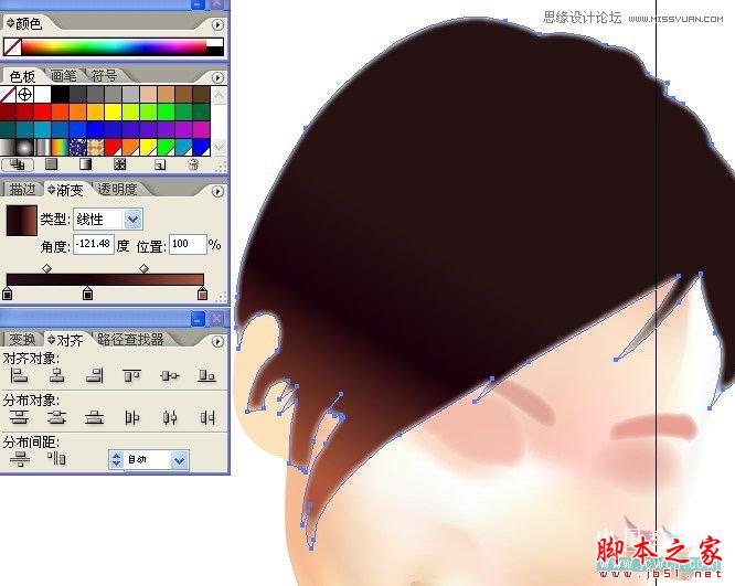 Illustrator网格工具绘制写实美女教程,软件云