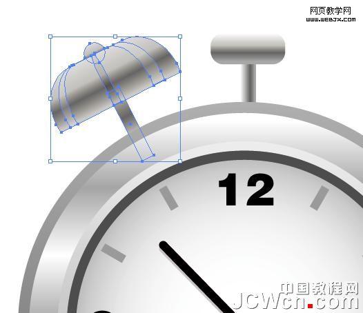 Illustrator鼠绘教程：渐变工具运用绘制金属闹钟_中国教程网