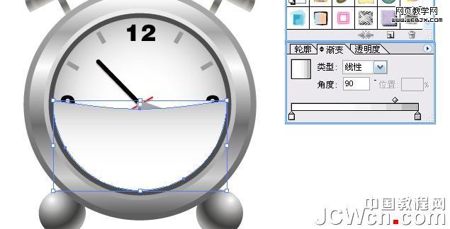 Illustrator鼠绘教程：渐变工具运用绘制金属闹钟_中国教程网