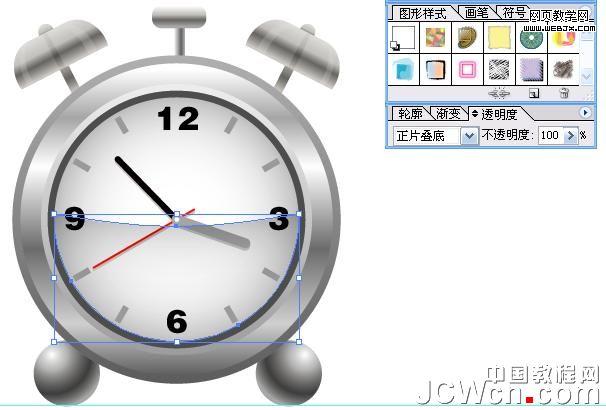 Illustrator鼠绘教程：渐变工具运用绘制金属闹钟_中国教程网