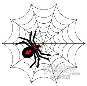 万圣节用Illustrator绘蜘蛛网和蜘蛛1_软件云转载