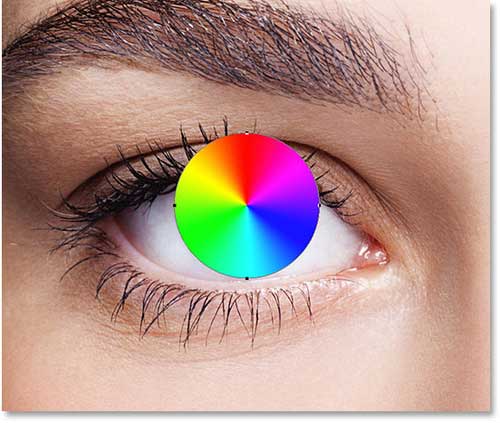 给模特眼睛添加彩虹美曈效果的PS教程