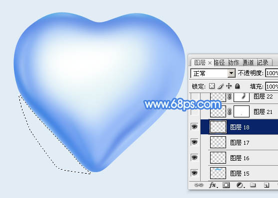 制作立体蓝色水晶心形图案的PS教程