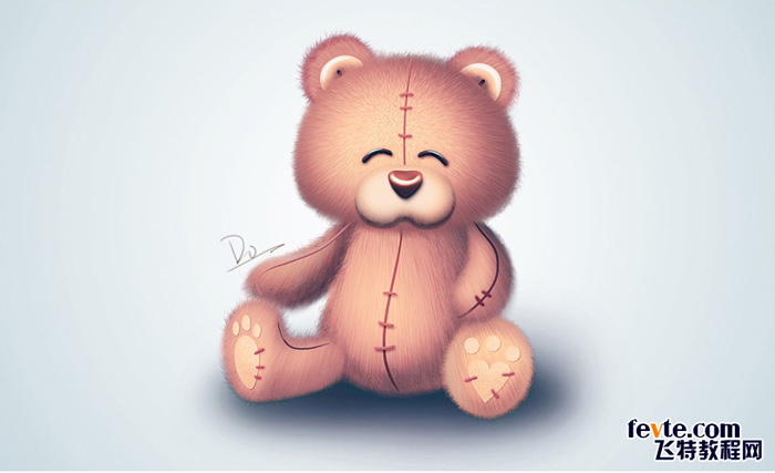 PS制作漂亮可爱的毛绒小熊玩具图片