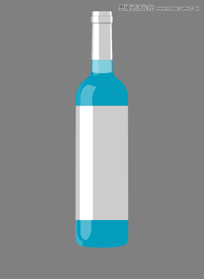 鼠绘立体蓝色亮丽水果酒瓶图片的PS教程