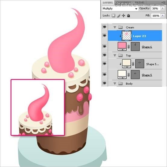鼠绘精美巧克力蛋糕图片的Photoshop教程