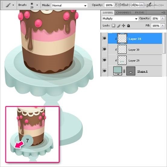 鼠绘精美巧克力蛋糕图片的Photoshop教程